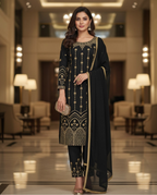 Luxury Soft Silk Salwar Suit with Real Mirror & Embroidery Work for Women
