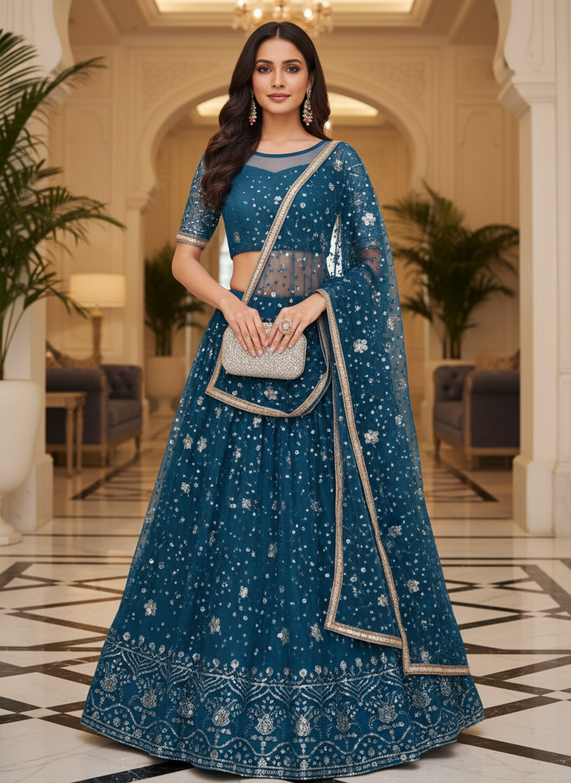 Designer Festive Butterfly Net Lehenga Choli with Elegant Embroidery