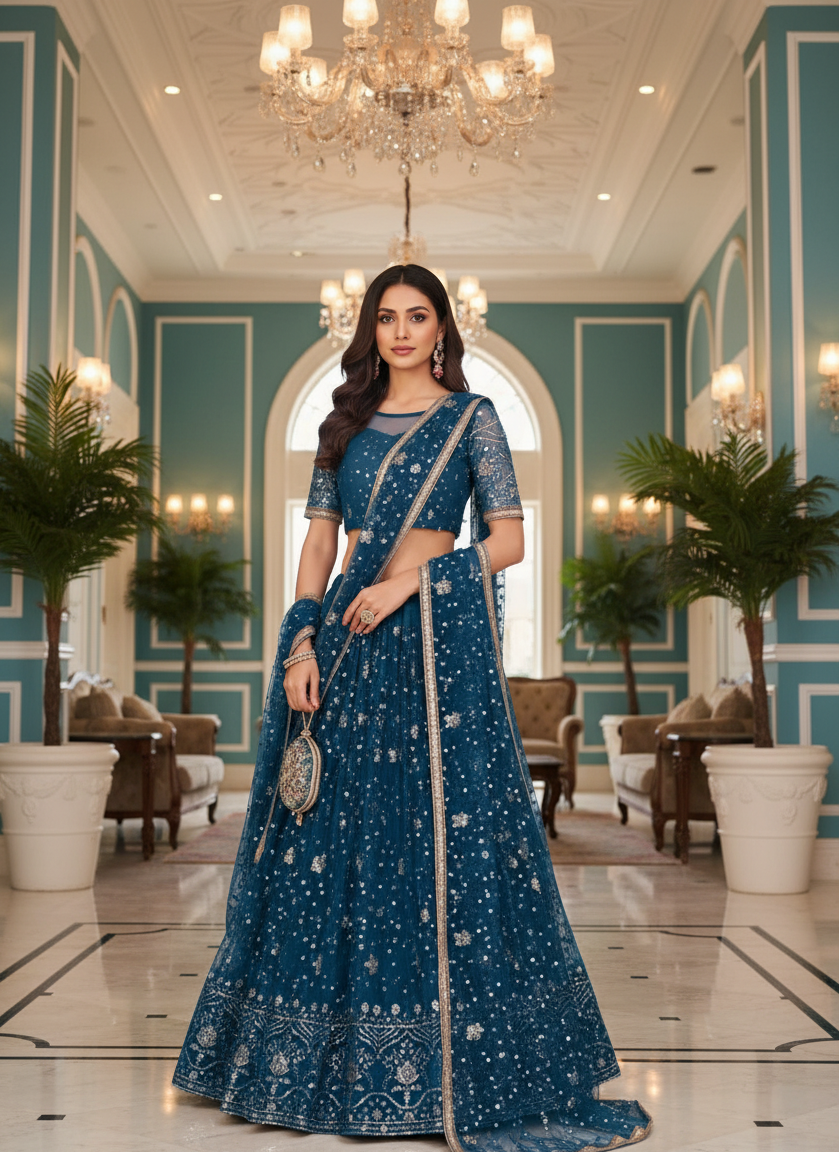 Designer Festive Butterfly Net Lehenga Choli with Elegant Embroidery