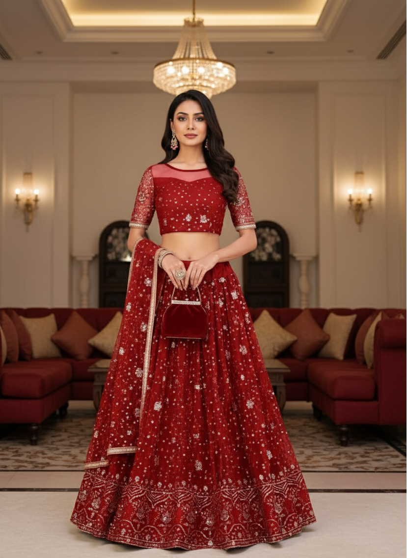 Designer Festive Butterfly Net Lehenga Choli with Elegant Embroidery