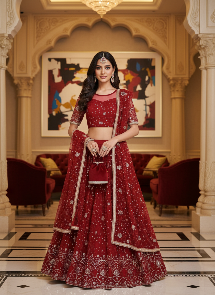 Designer Festive Butterfly Net Lehenga Choli with Elegant Embroidery