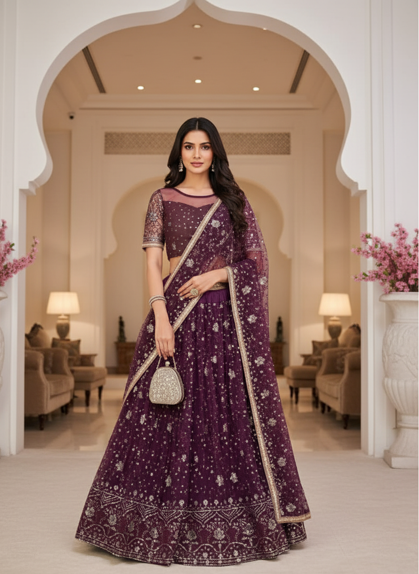 Designer Festive Butterfly Net Lehenga Choli with Elegant Embroidery