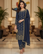 Luxury Soft Silk Salwar Suit with Real Mirror & Embroidery Work for Women
