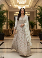 Luxury Designer Sequinned Georgette Gown Suit Set for Women