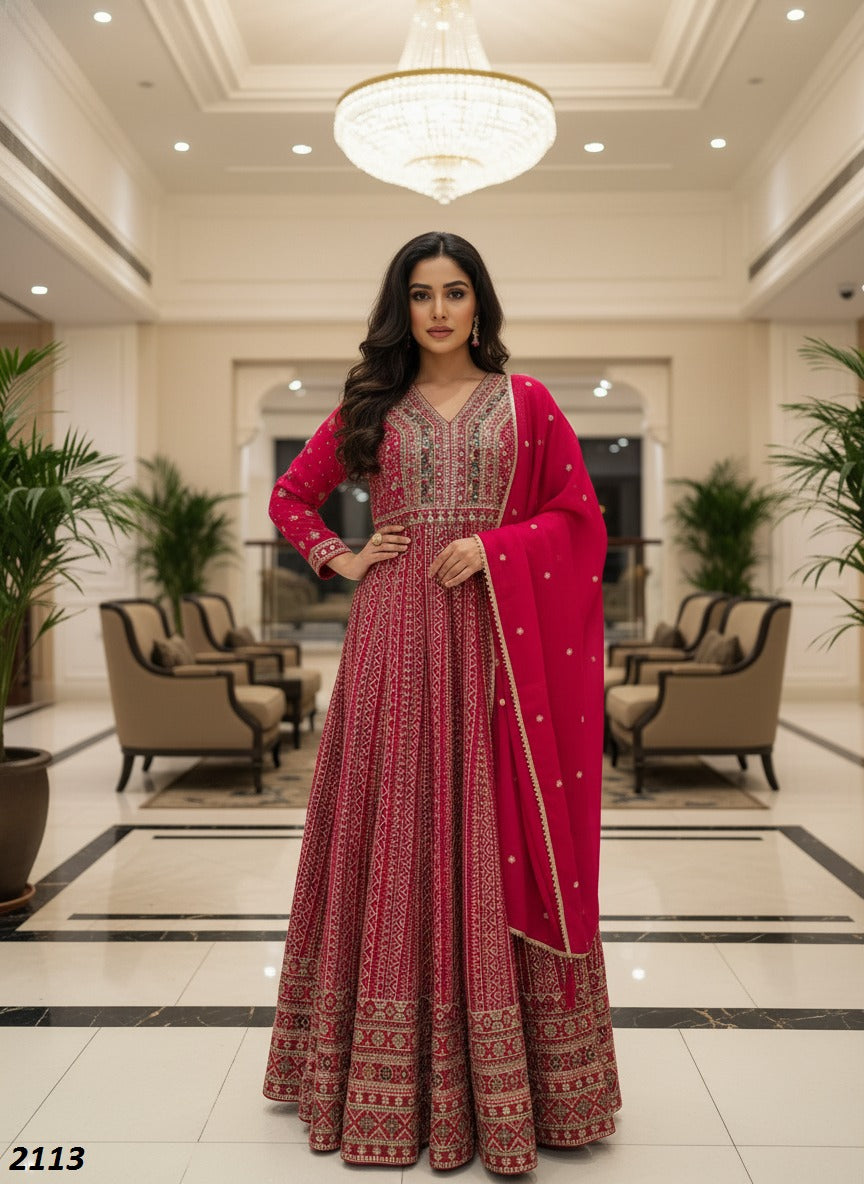 Luxury Designer Sequinned Georgette Gown Suit Set for Women