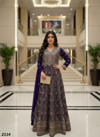 Luxury Designer Sequinned Georgette Gown Suit Set for Women